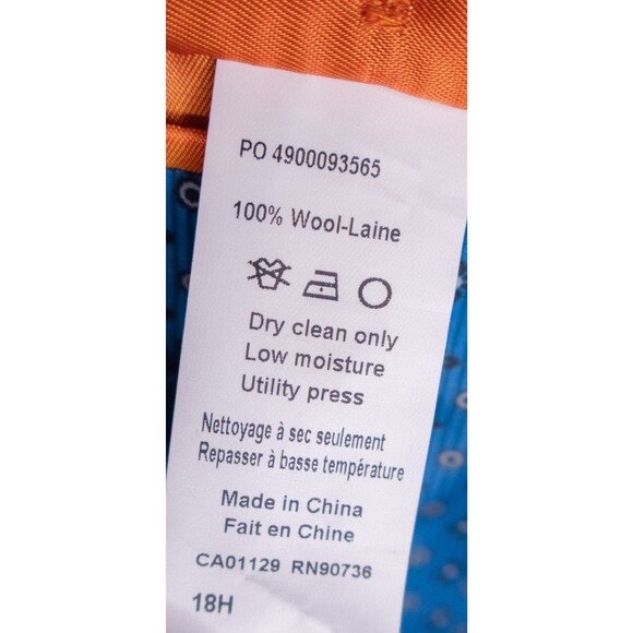 Tallia Boys Jacket Blazer Solid Blue Two Button Boys 18 Husky Dual Vented Wool - Picture 11 of 13